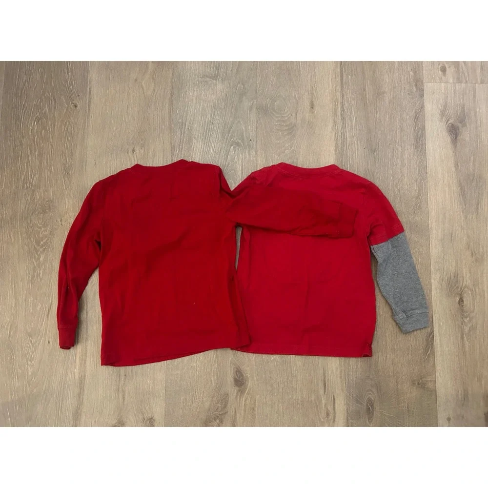 Toddler Boy Bundle of 2 Long Sleeve Christmas Shirts Size 4T Elf & Santa